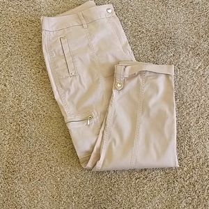 Chicos  khaki colored  crop stretchy pants